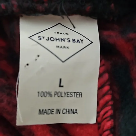 St Johns Bay Size Large Red Tartan Pyjama Pants Sleepwear - Picture 4 of 4